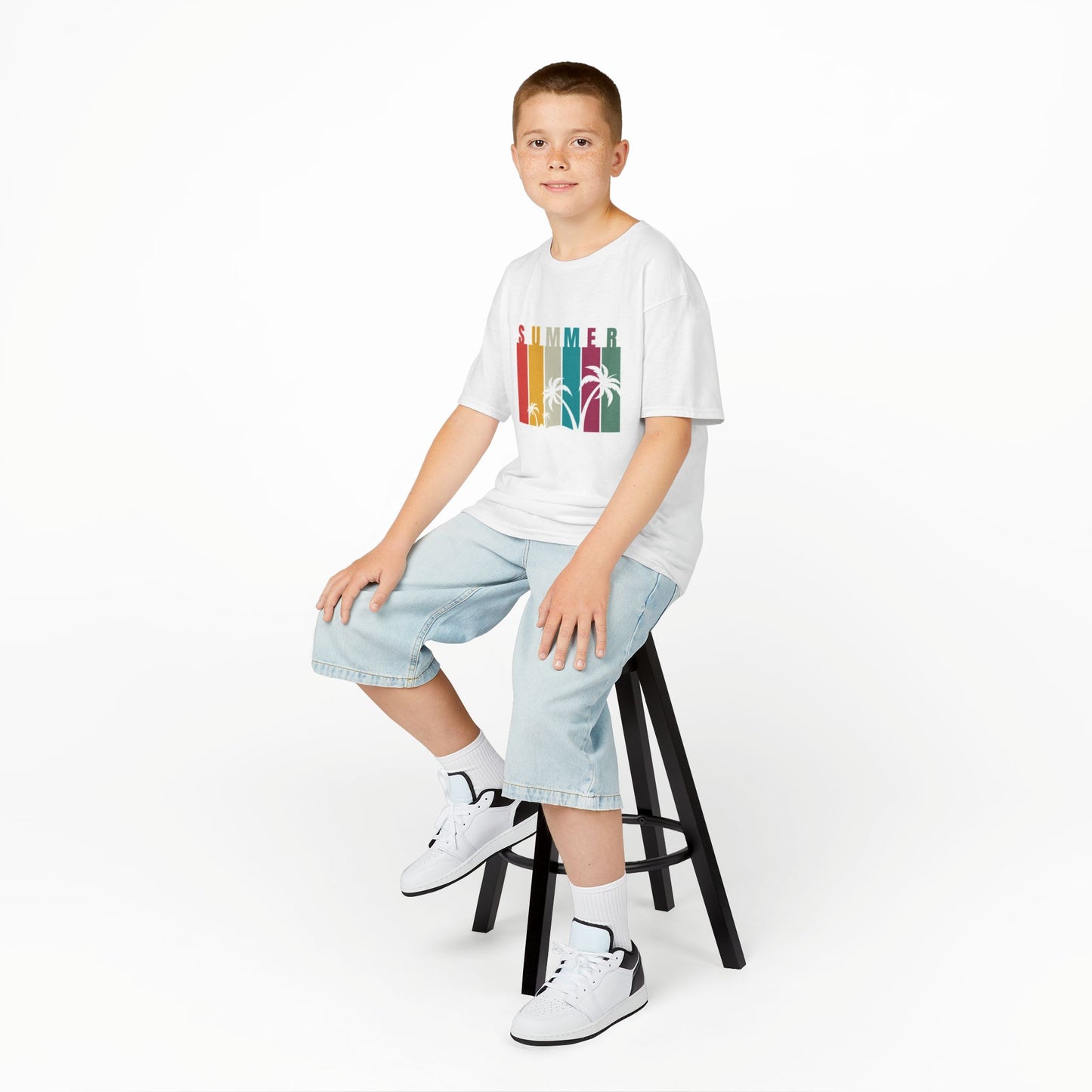 Kids Summer Vibe Tee - Colorful Palm Tree Design