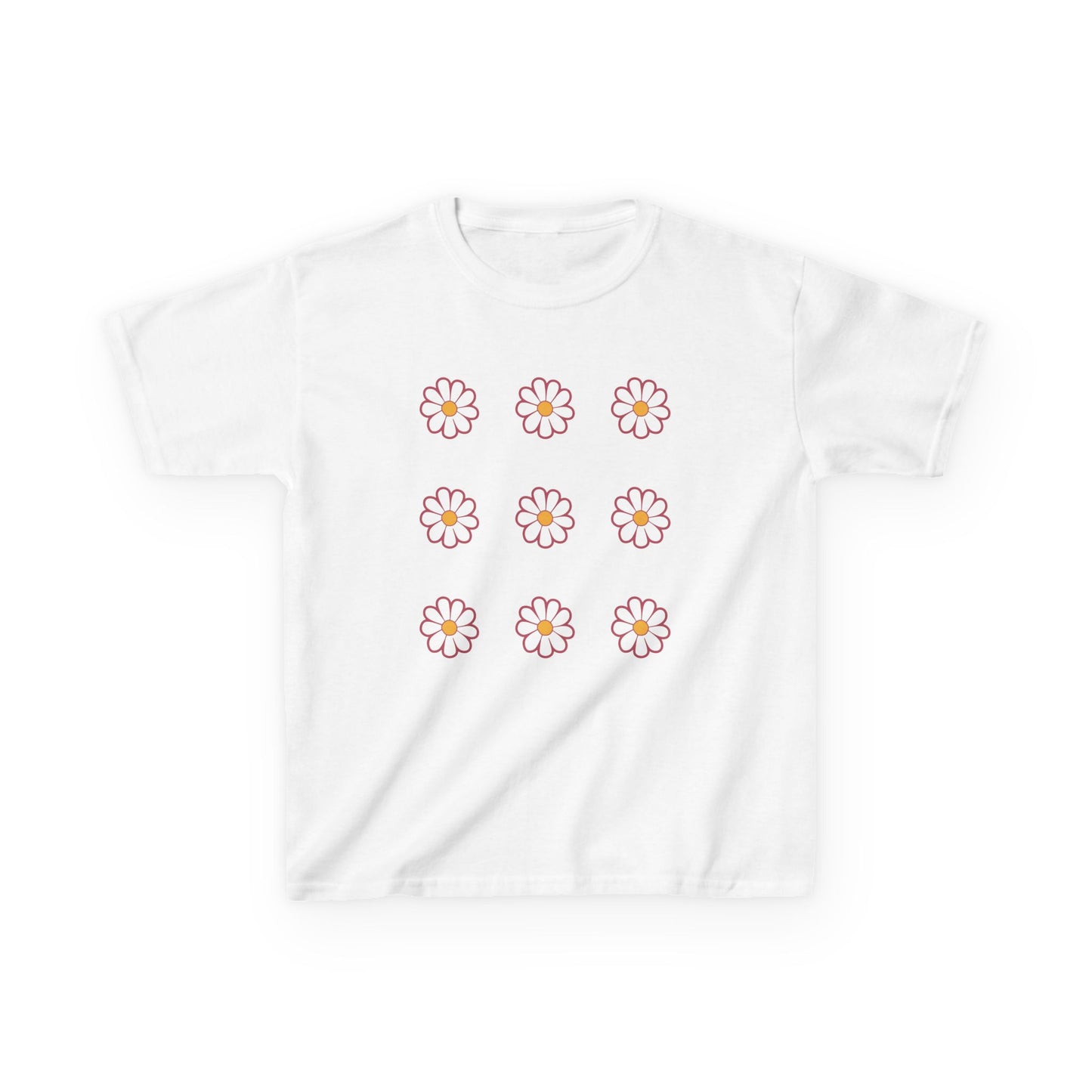 Kids Tee with Flowers - Youth T-Shirt with Floral Design