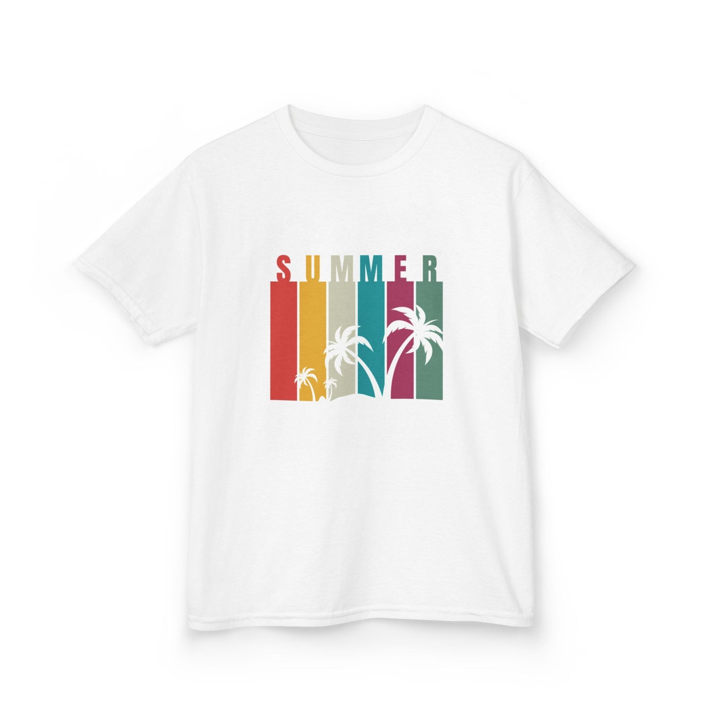 Kids Summer Vibe Tee - Colorful Palm Tree Design