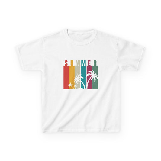 Kids Summer Vibe Tee - Colorful Palm Tree Design
