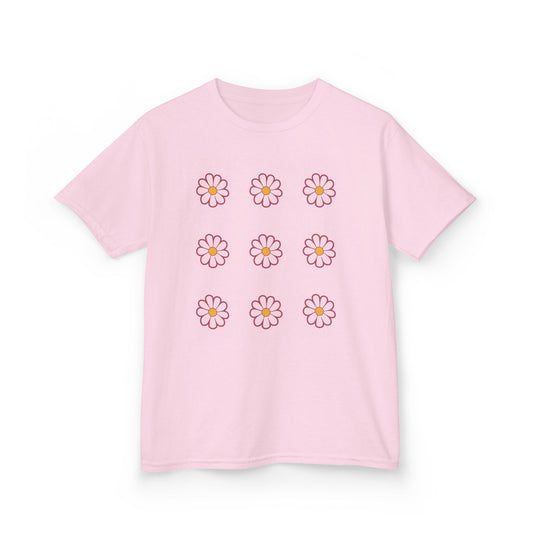 Kids Tee with Flowers - Youth T-Shirt with Floral Design