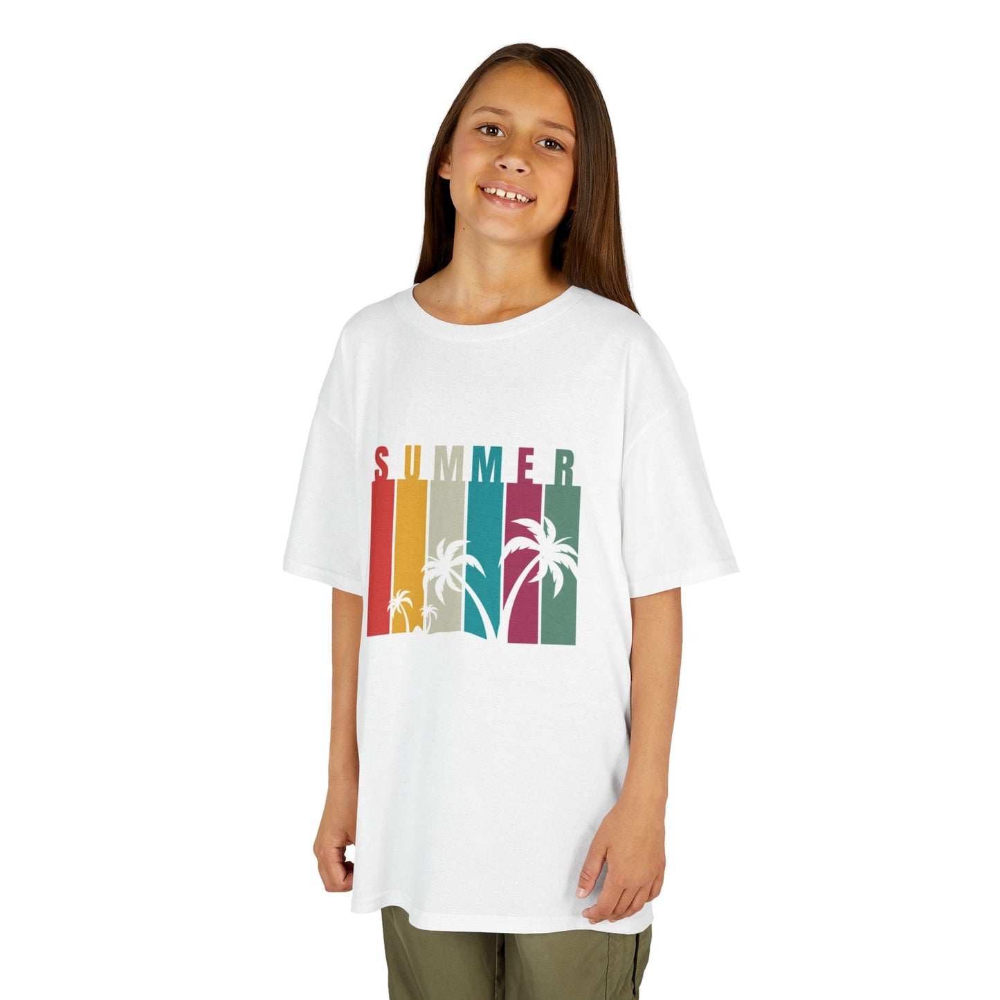 Kids Summer Vibe Tee - Colorful Palm Tree Design