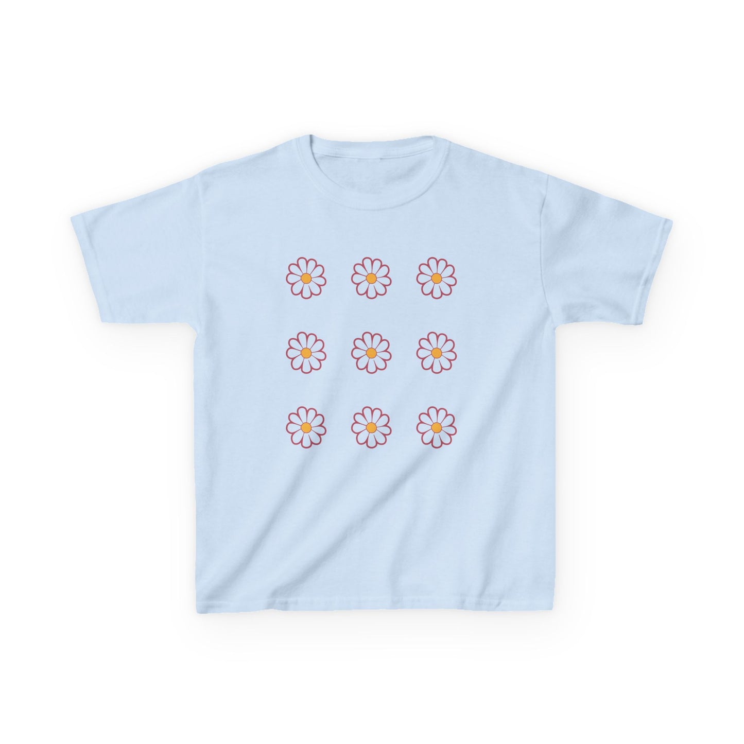 Kids Tee with Flowers - Youth T-Shirt with Floral Design